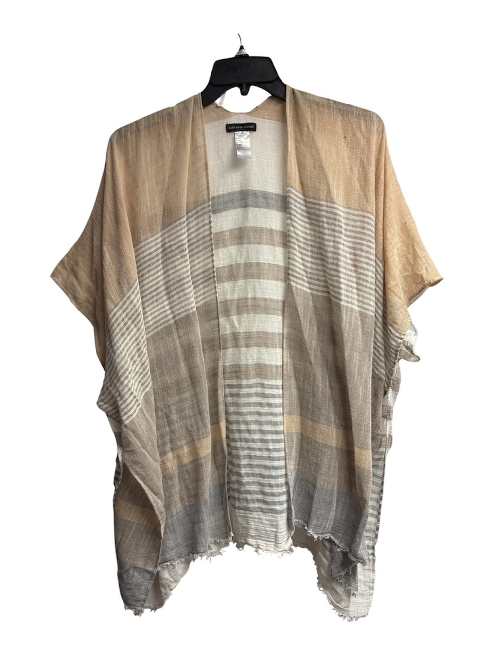 Saks Fifth Avenue Cotton Blend Neutral Striped Kimono One size